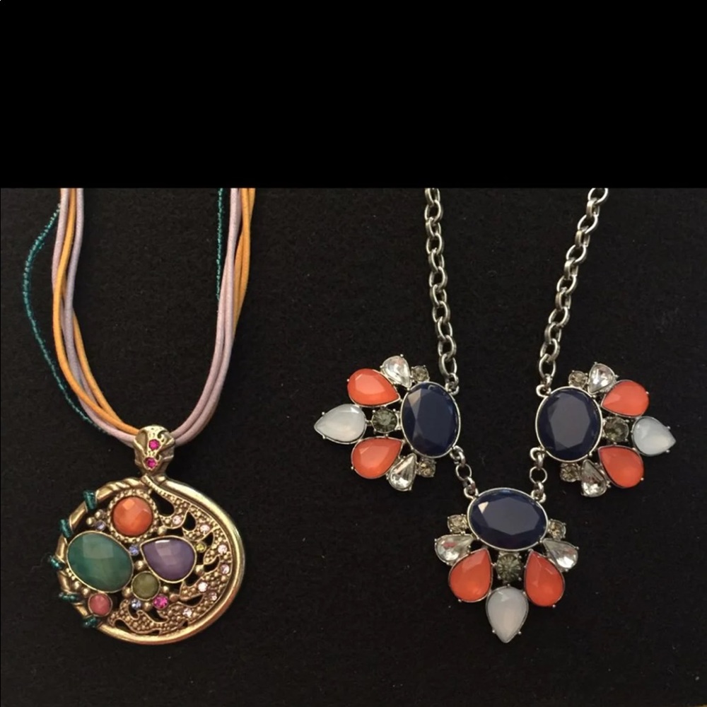 2 Beautiful, Rhinestone Statement Necklaces - image 1